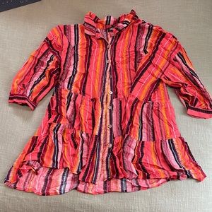 Striped Buttom Down Blouse - Size L